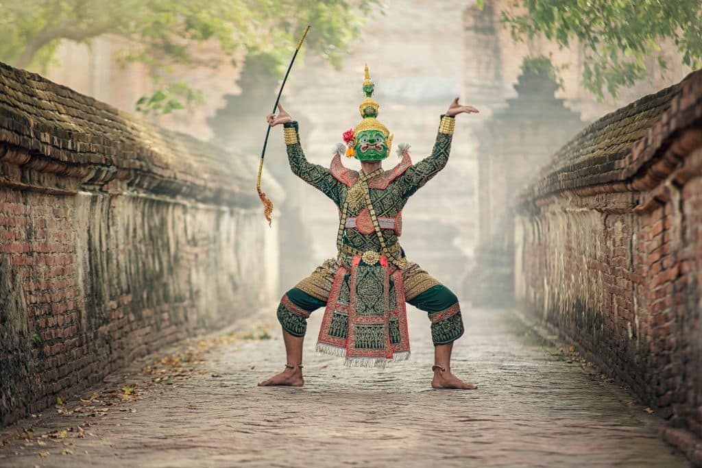 Art culture Thailand Dancing in masked khon(Mime) in literature ramayana,Tos-Sa-Kan is character in thailand,A mime or mime artist is a person who uses mime as a performance art.