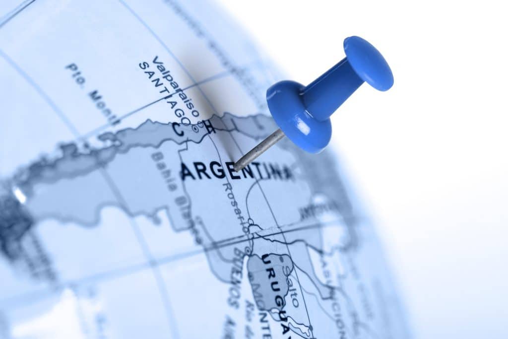 Location Argentina. Blue pin on the map.