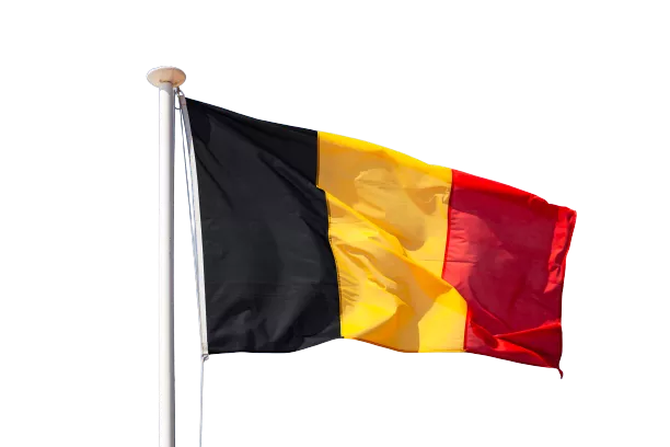 Flag of Belgium waving on wind