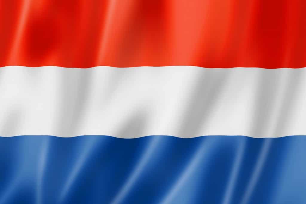 Netherlands flag, three dimensional render, satin texture