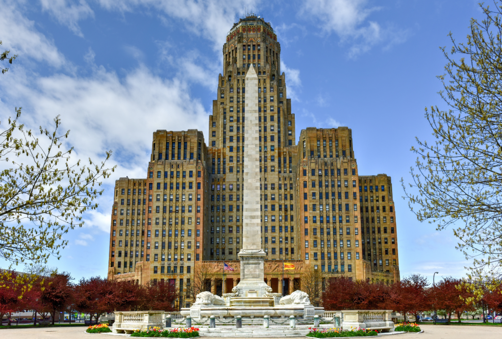 Buffalo City Hall, Art Deco Style building in downtown Buffalo, New York State, USA.