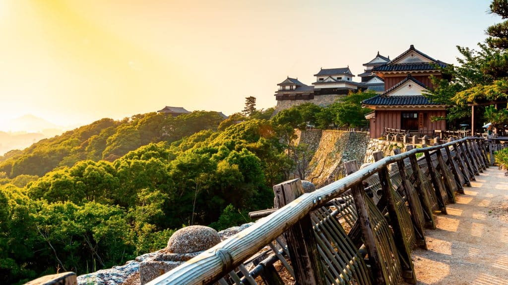 Ancient Matsuyama Castle in Matsuyama, Ehime, Japan